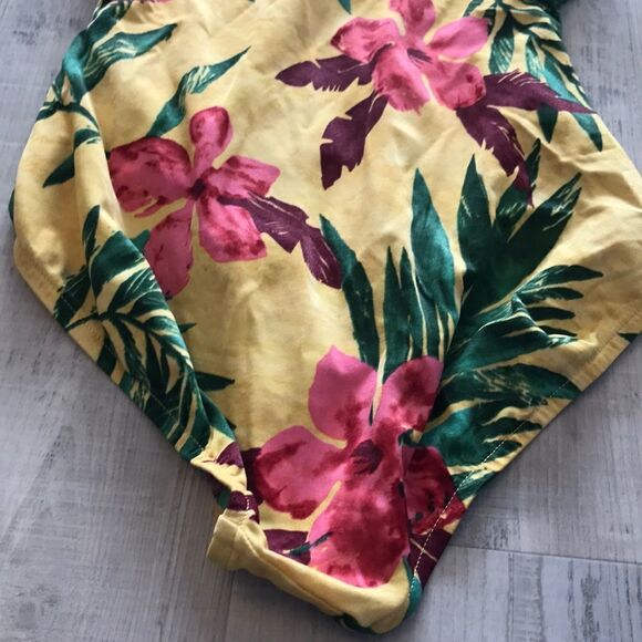 Vintage Tropical Print One Piece Swimsuit - Sz 10 - Picture 9 of 13